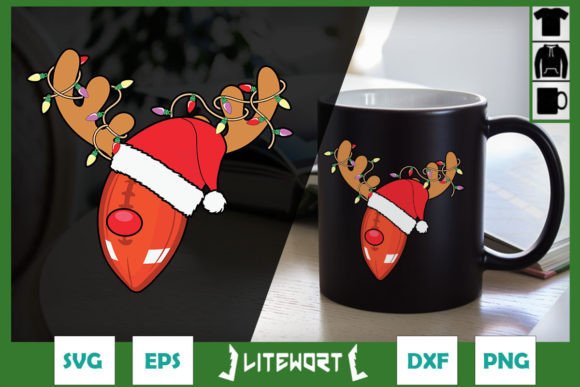 American Football Reindeer X-mas Lights Graphics & Crafts