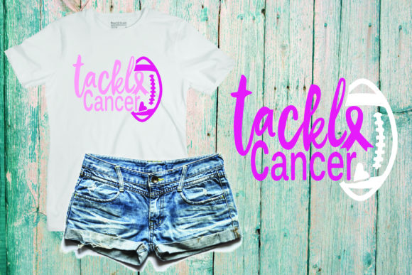 Breast Cancer Tackle Football Ribbon: Graphics & Crafts