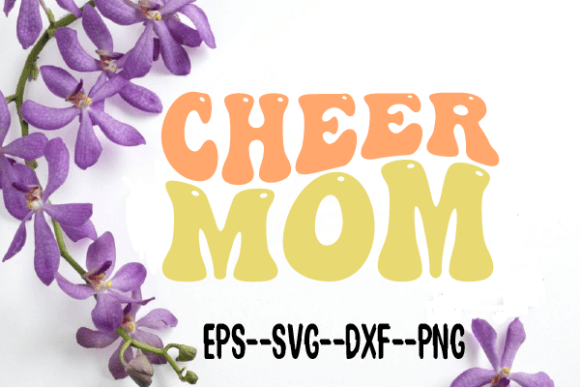 Cheer Mom Football Retro Wavy Svg for Graphics and Crafts