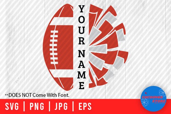 Football Cheer Mom Name Frame SVG Graphics for Crafts