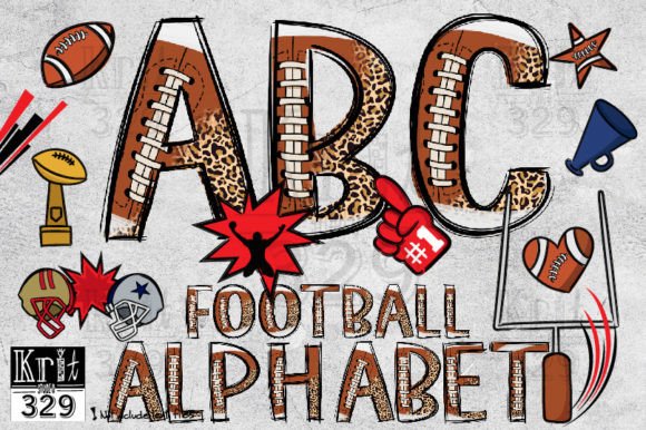 Football Clipart Bundle: Alphabet Graphics for Crafts & Branding