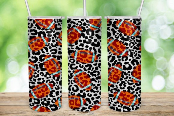 Leopard Ball Graphics: Football Tumbler Wrap for Crafts