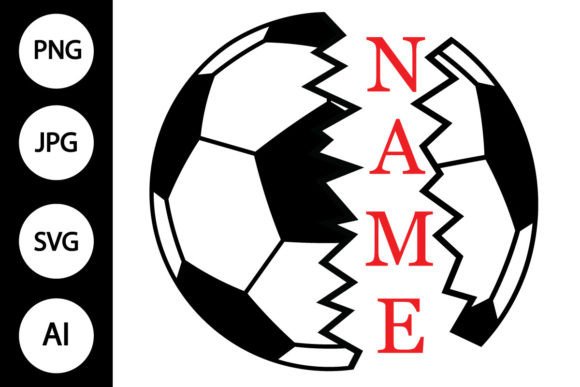 Name Soccer SVG Football SVG for Graphics & Crafts