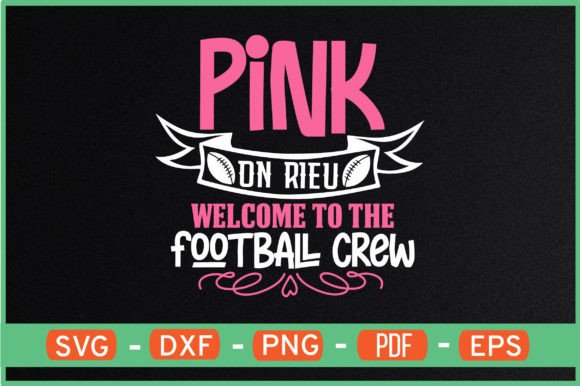Pink on Rieu Football Graphics for Crafts & Branding