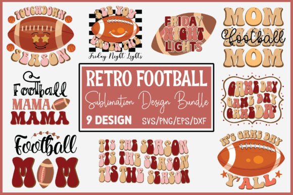 Retro Football Sublimation Design Bundle for Graphics & Crafts