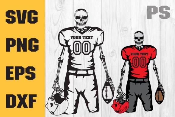 Skeleton Football Player, Skull Sport Graphics for Crafts