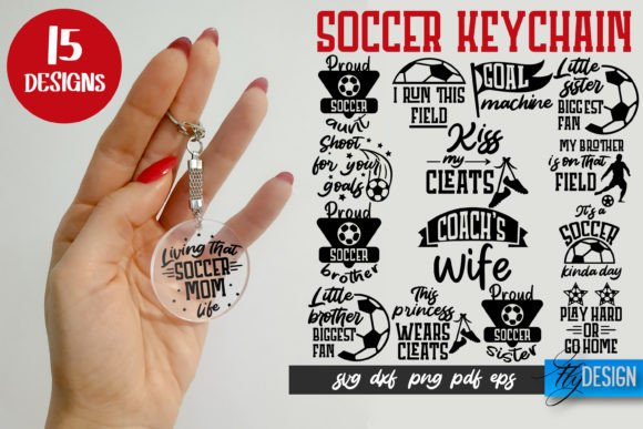 Soccer Keychain SVG: Football Graphics for Crafts