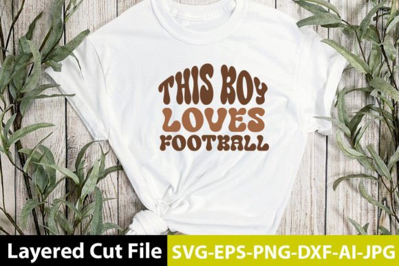 This Boy Loves Football Retro Design: Graphics for Crafts & Brands